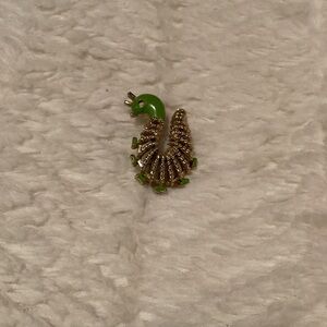 Vintage Rare Gold tone/ Green Unique Caterpillar Brooch Adorable Worm
